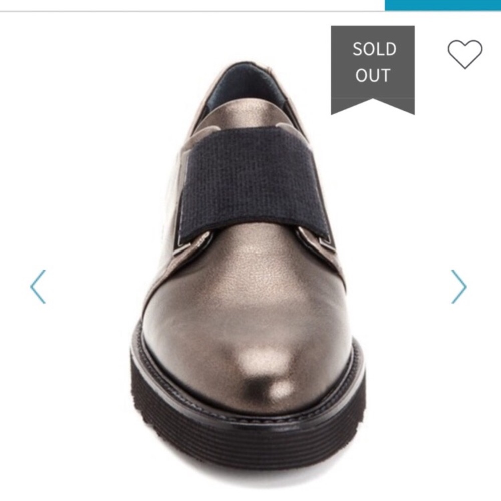 Aquatalia leather platform gunmetal loafers Sz 7.5